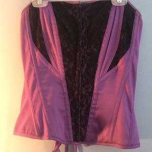 Purple and black corset